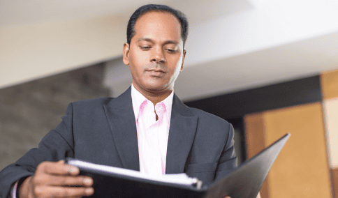 A business client using corporate document translation services in Atlanta for contracts and agreements.