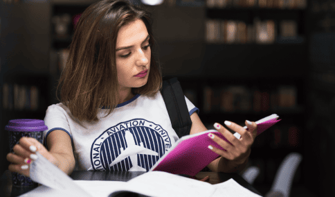 A student benefiting from professional educational document translation services in Atlanta, for transcripts and diplomas.