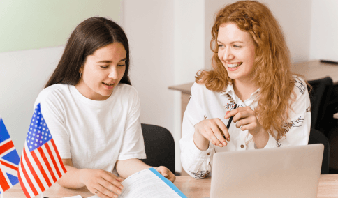 Customers using translation services to understand the cultural impact of the Polish language in American society.